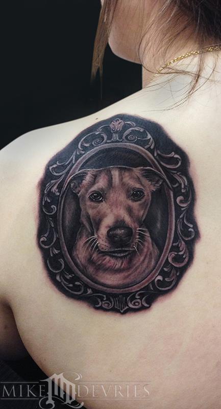 Dog Portrait Tattoo By Mike Devries Tattoonow
